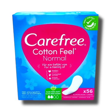 Carefree tisztasági betét 56 db Normal Cotton Feel Aloe Scent Carefree tisztasági betét 56 db Normal Cotton Feel Aloe Scent