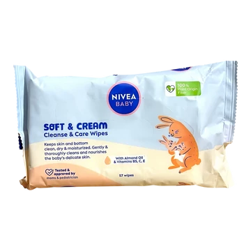 Nivea Baby törlőkendő 57 db Soft &amp; Cream